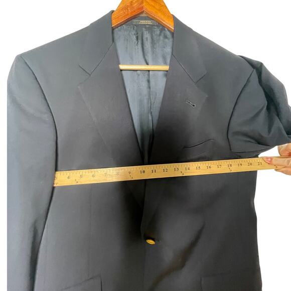 Hart Schaffner&Marx 40R Wool Blazer Old Money Gold Buttons Jacket Navy Blue EUC! - Picture 6 of 9